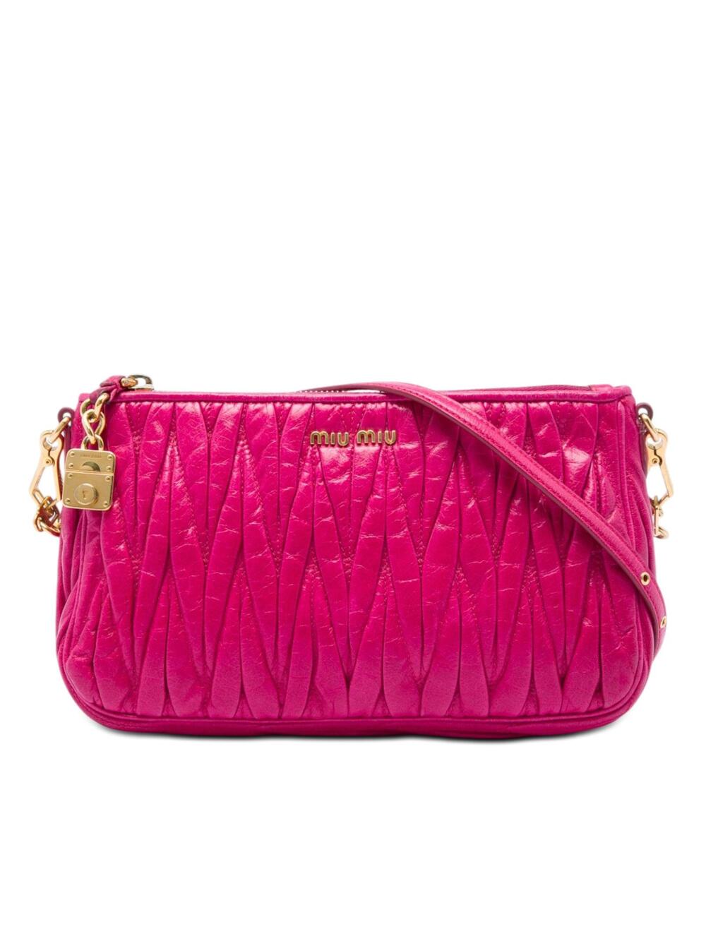 Miu Matelasse Nappa Lux Charm #319896M58B